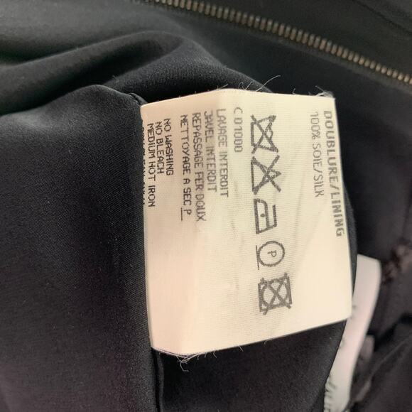 YVES SAINT LAURENT Size 4 Black Silk Pleated Pencil Skirt - Picture 6 of 6